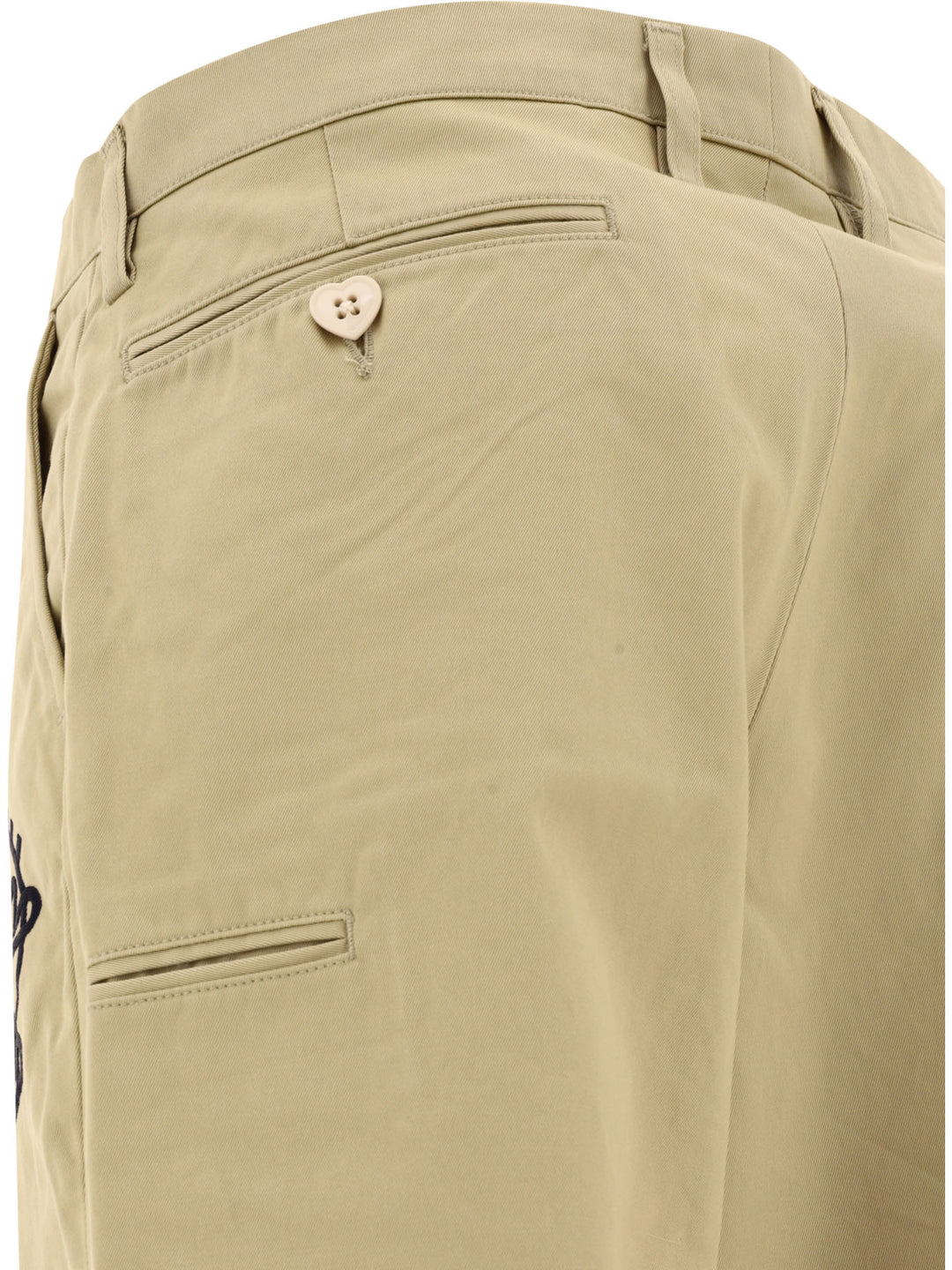 Chino  With Embroidered Logo Trousers Beige