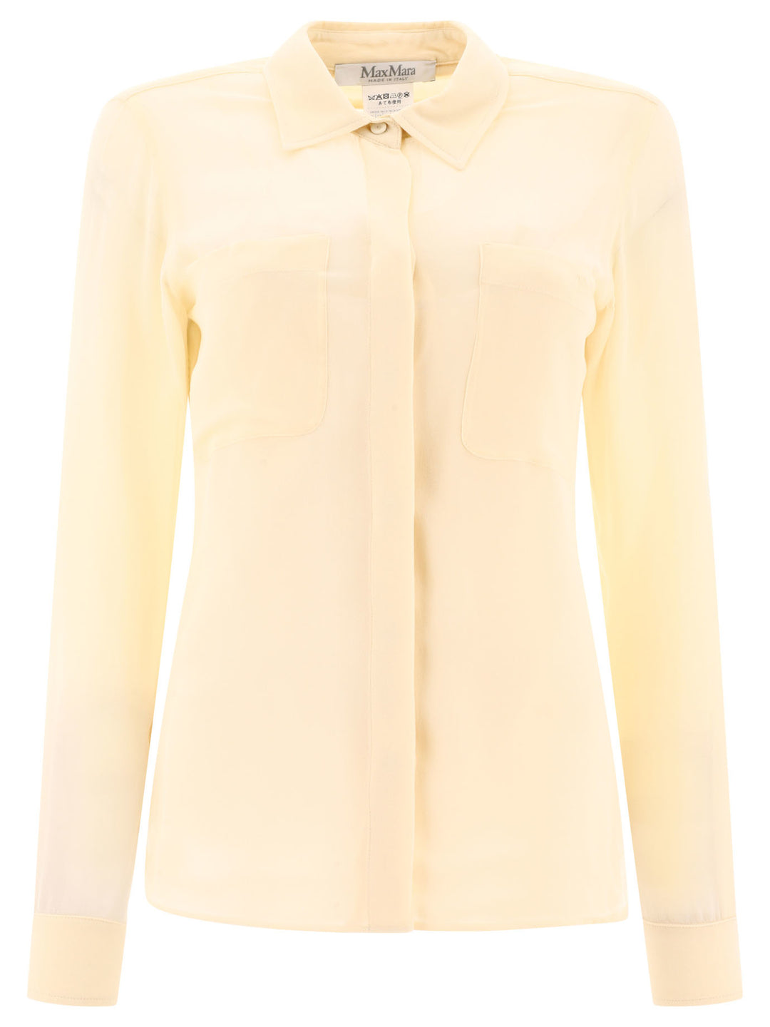 Silk Georgette Shirt Shirts Beige