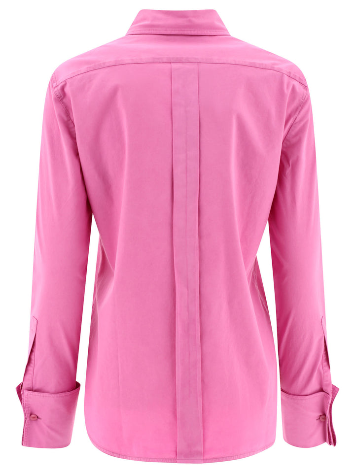 Stretch Canvas Fitted Shirt Shirts Fuchsia