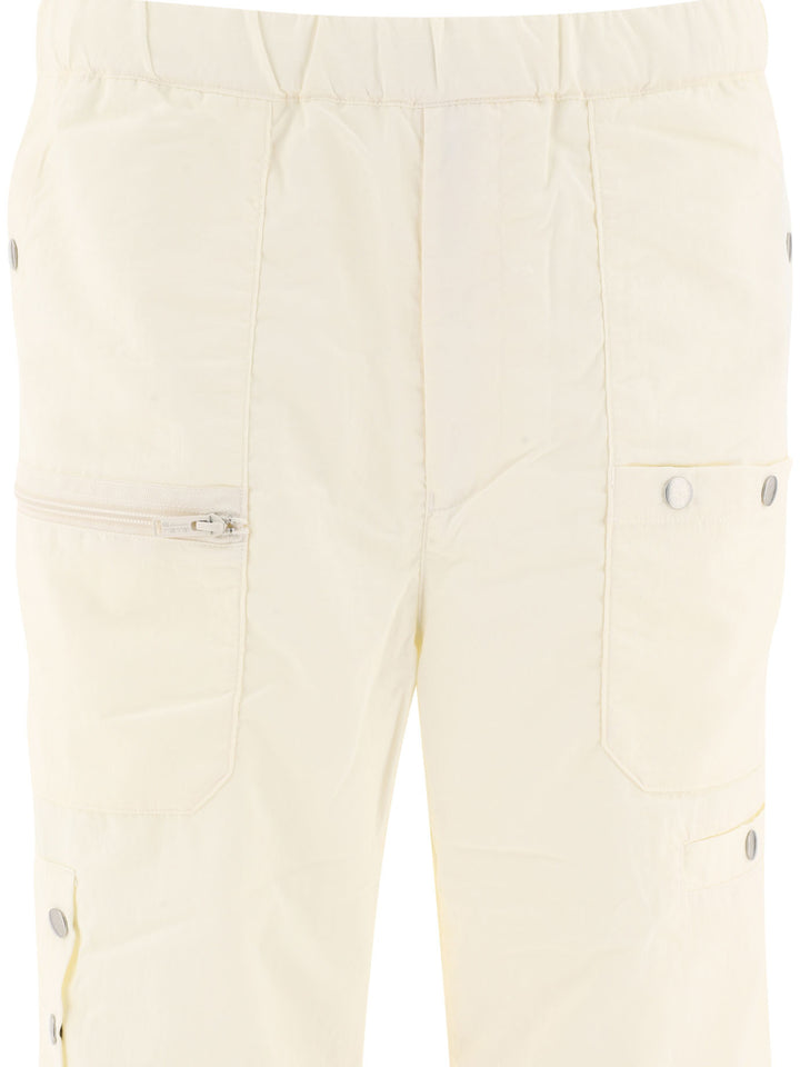 Nylon Cargo Trousers White