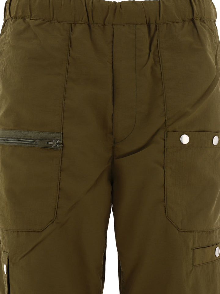 Nylon Cargo Trousers Green