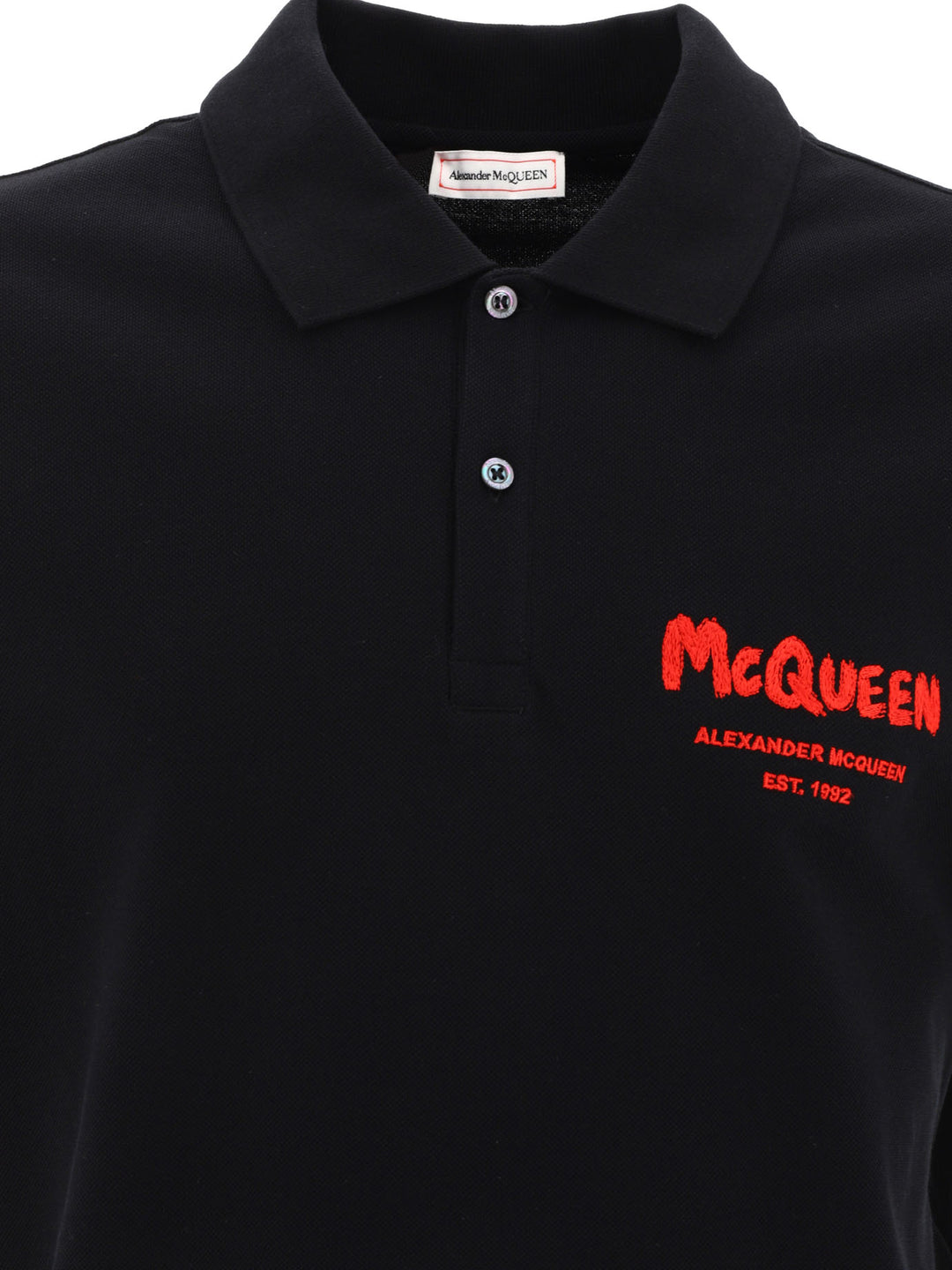 Mcqueen Graffiti Polo Shirts Black