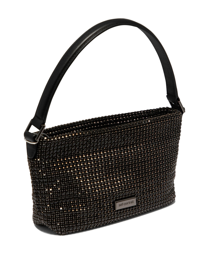 Diamantè Small Hobo Shoulder Bags Black