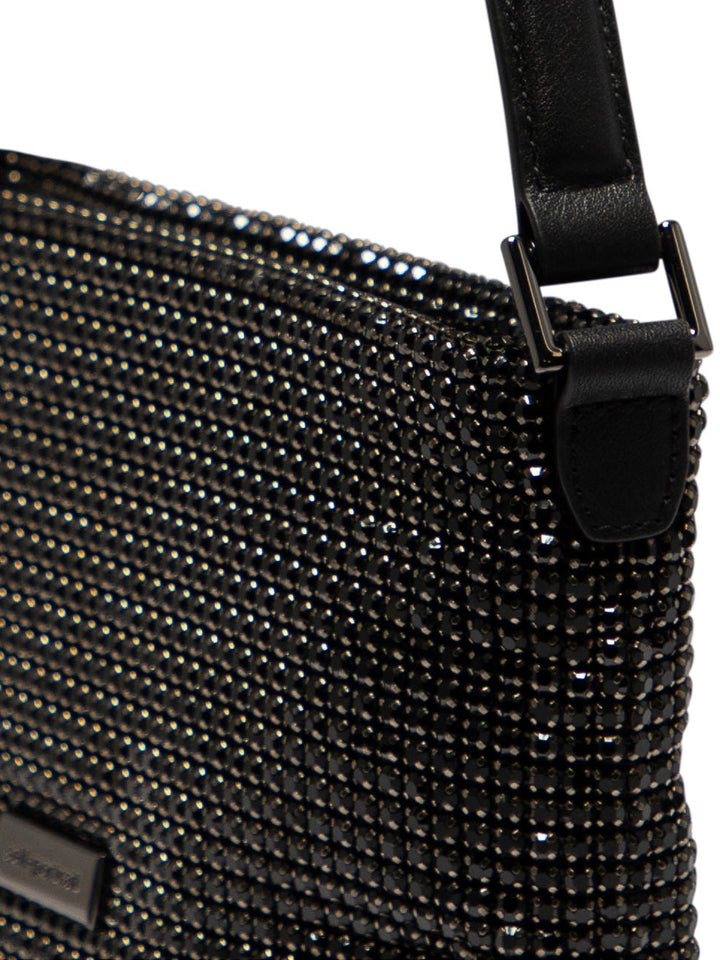 Diamantè Small Hobo Shoulder Bags Black