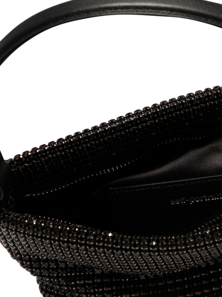 Diamantè Small Hobo Shoulder Bags Black