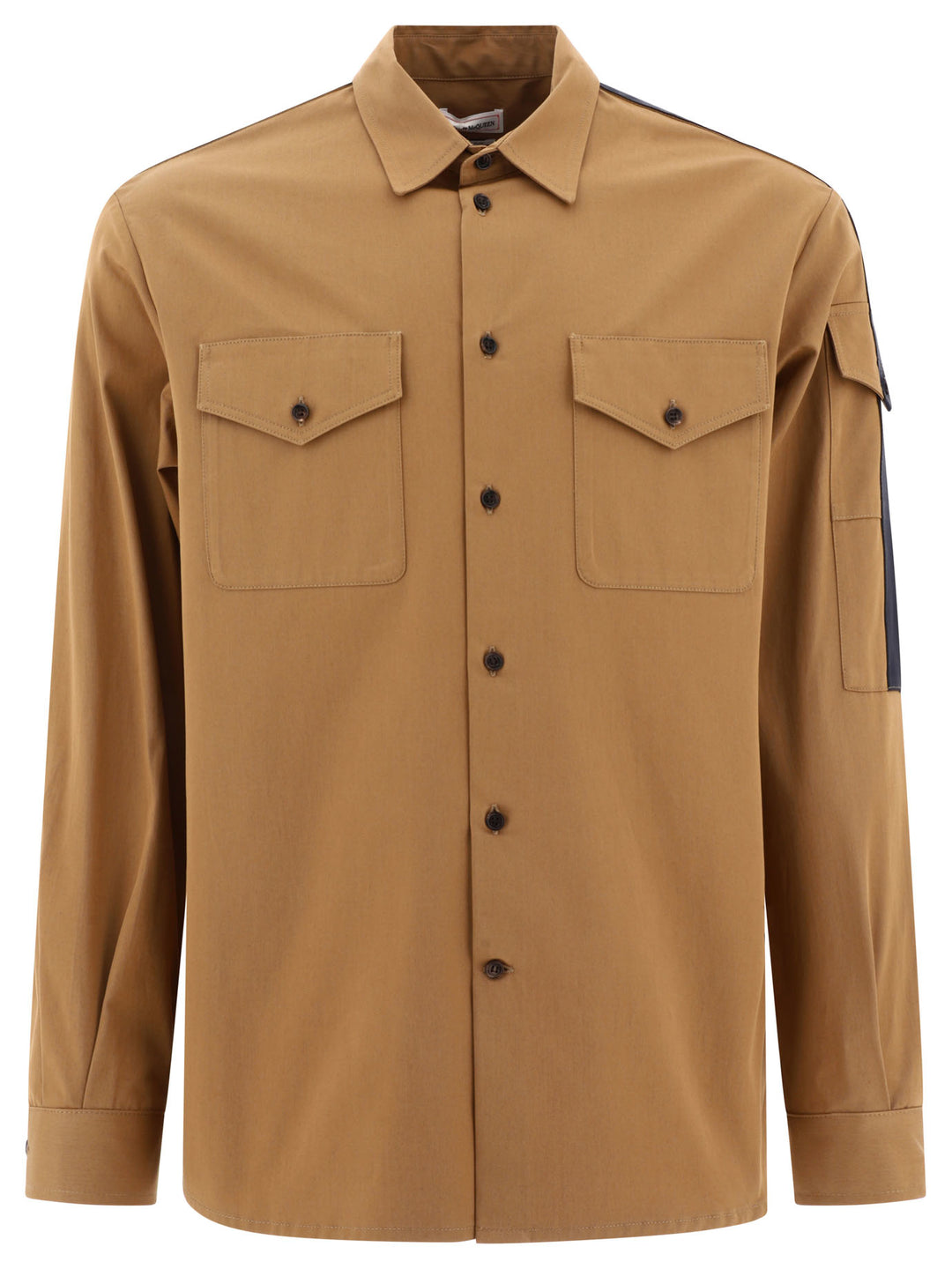 Overshirt Jacket With Logo Detail Jackets Brown