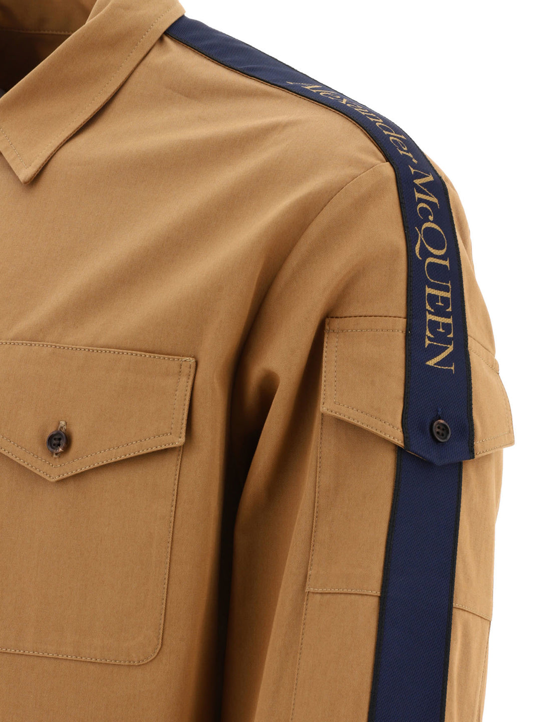 Overshirt Jacket With Logo Detail Jackets Brown