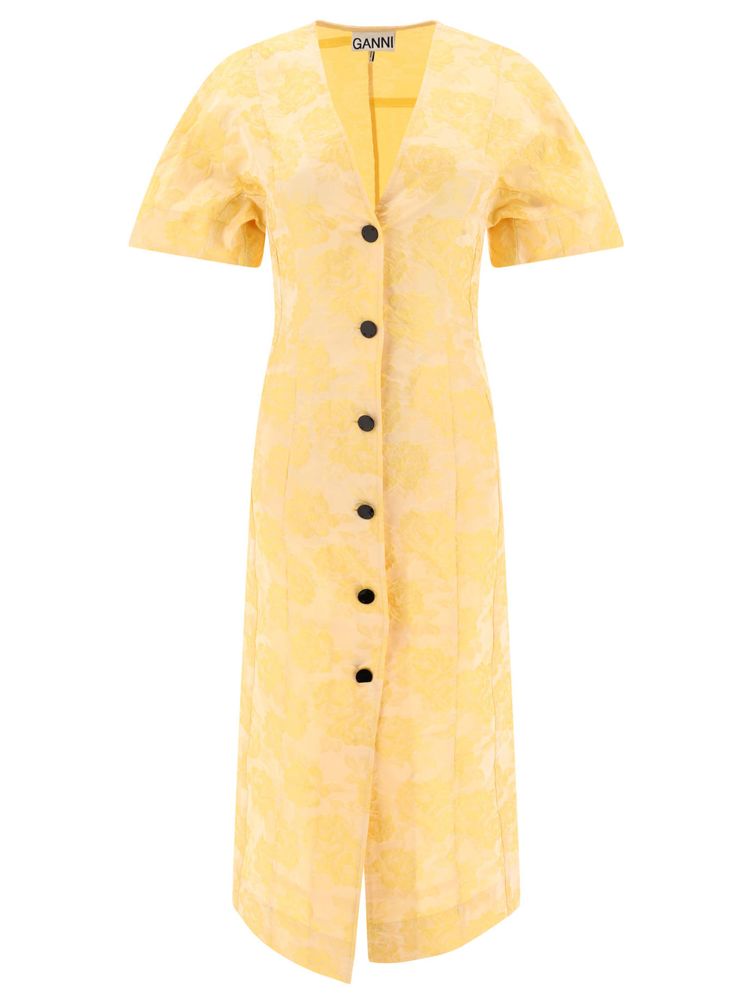 Botanical Jacquard Dresses Yellow