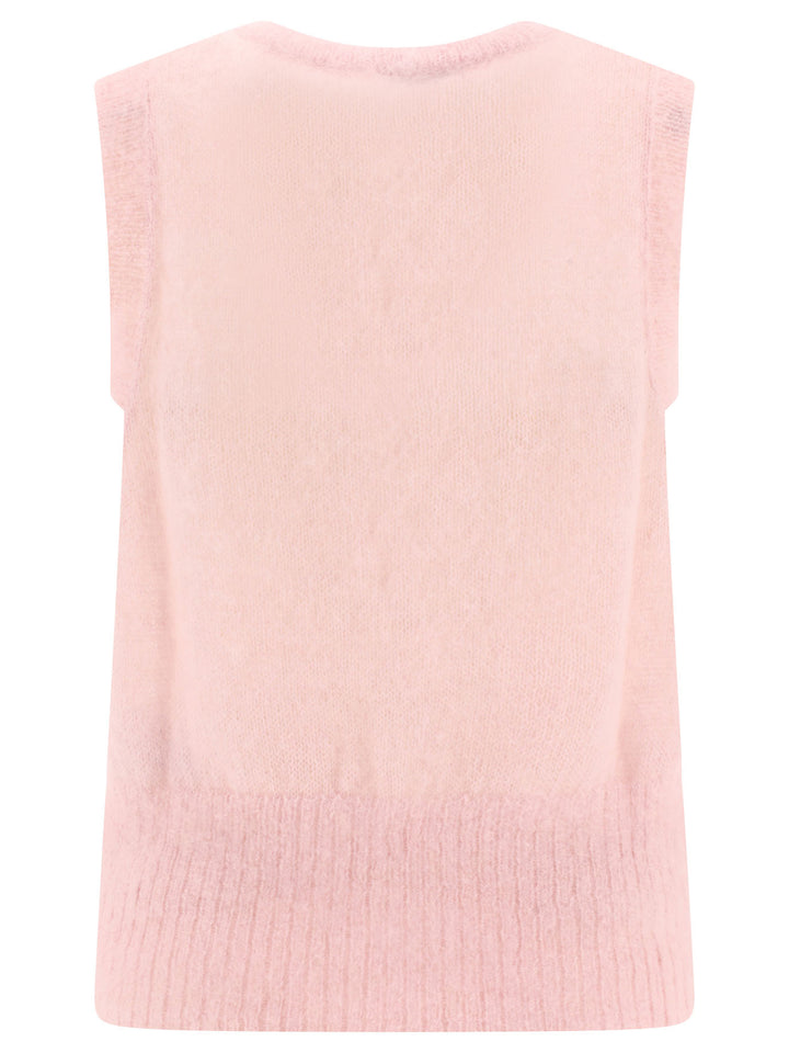 Mohair Tie String Vest Knitwear Pink