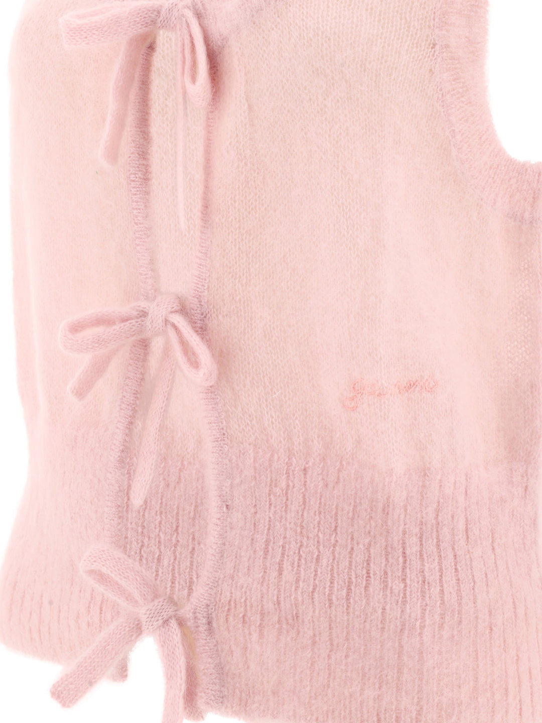 Mohair Tie String Vest Knitwear Pink