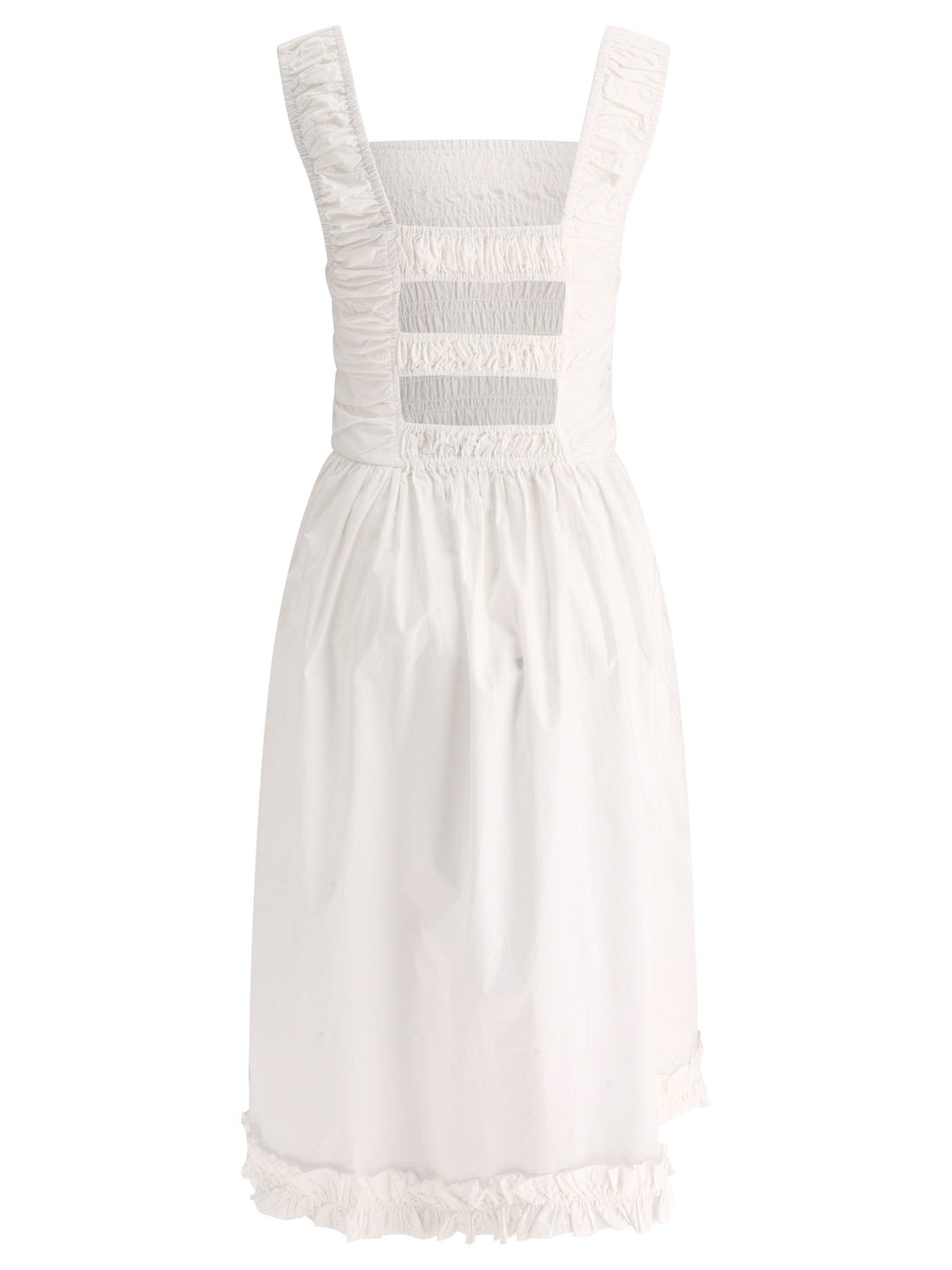 Smock Poplin Midi Dress Dresses White