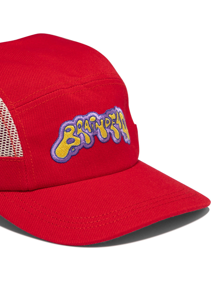 Cap With Mesh Panels Hats Red