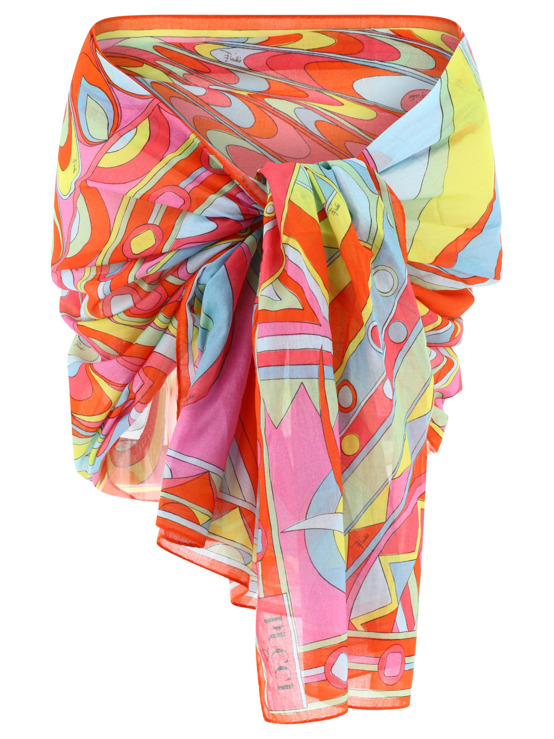 Vivara-Print Cotton Sarong Costumes Pink