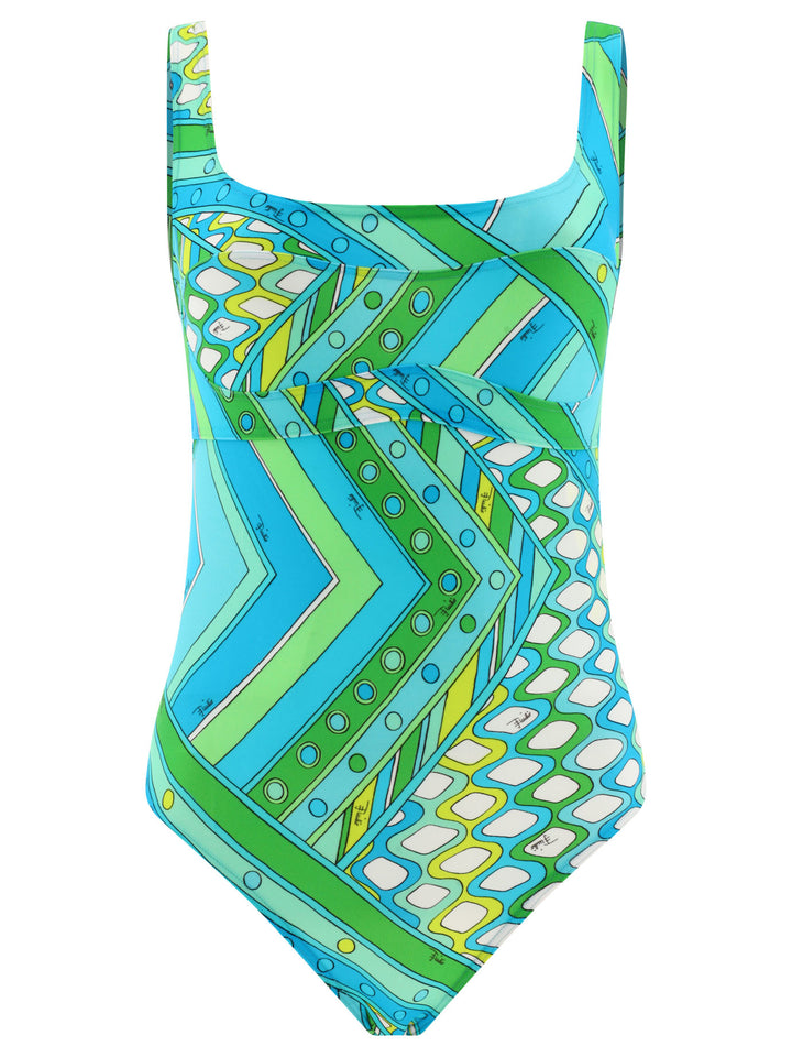 Swimsuit With Vivara-Print Costumes Light Blue