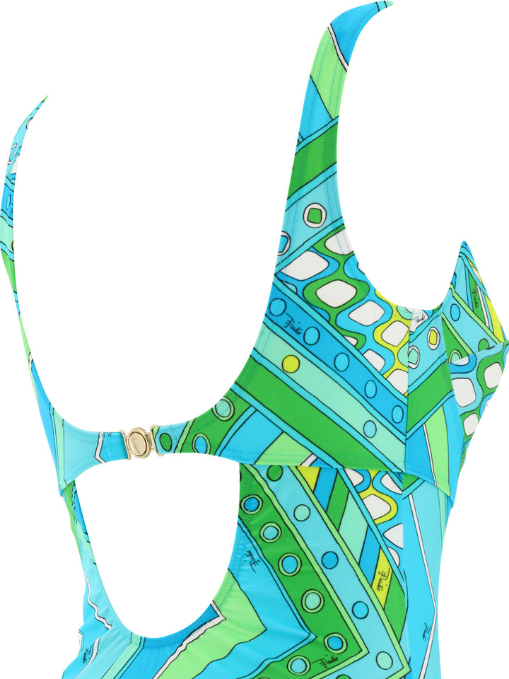 Swimsuit With Vivara-Print Costumes Light Blue