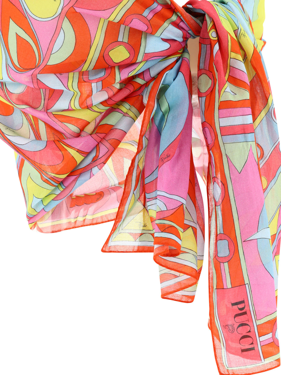 Vivara-Print Cotton Sarong Costumes Pink