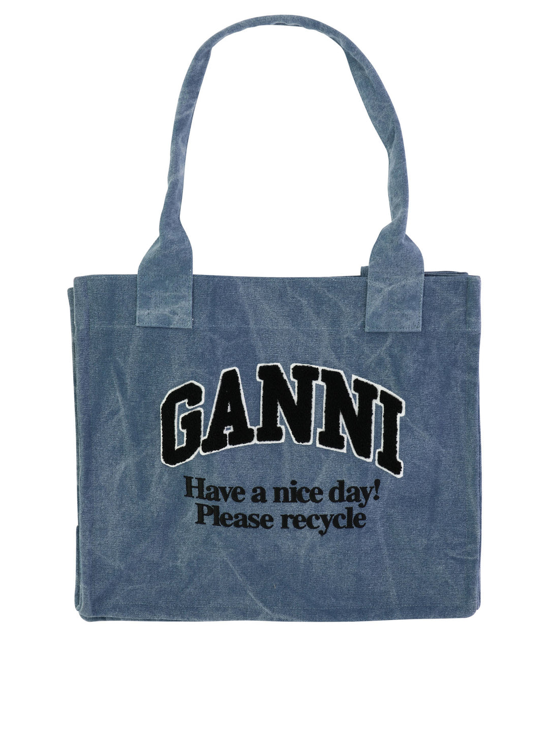 Oversized Tote In Canvas Shoulder Bags Blue