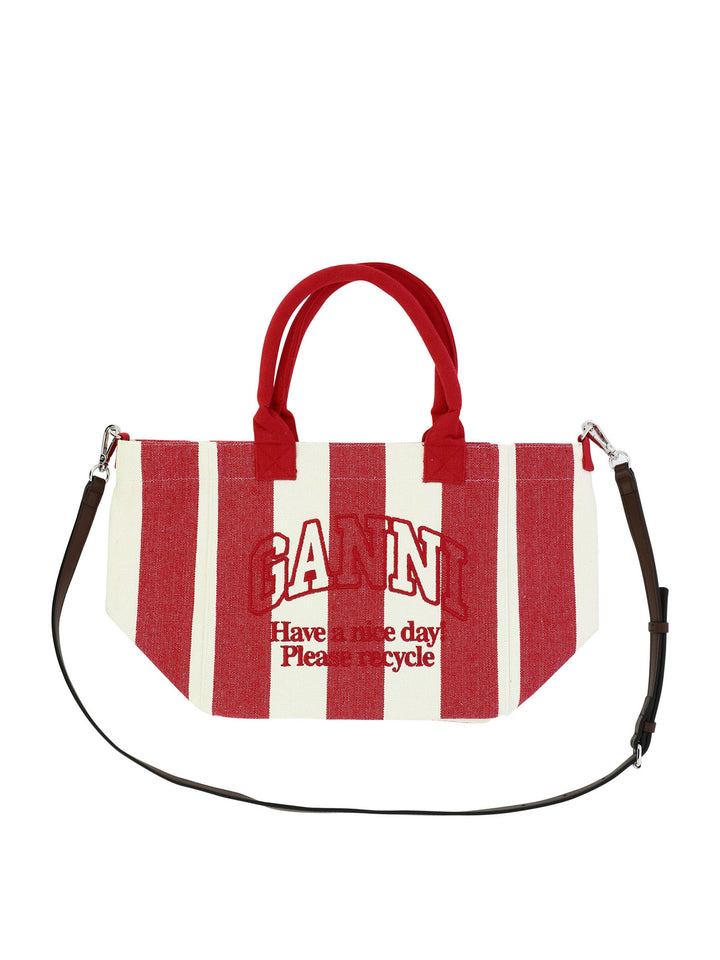 Striped Tote Bag Handbags Red