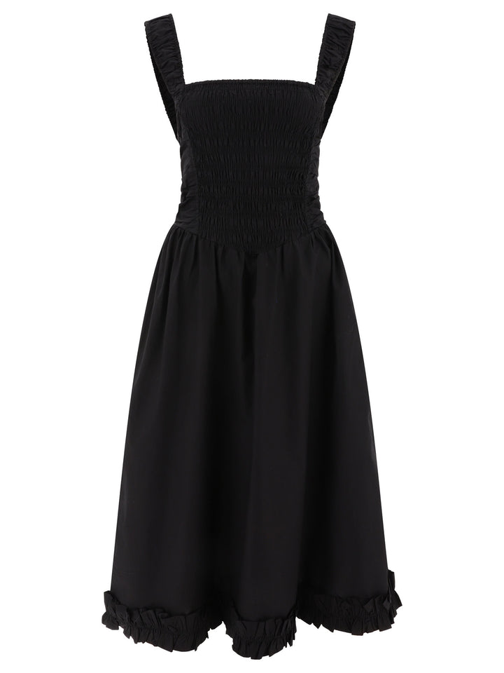 Poplin Smock Midi Dress Dresses Black