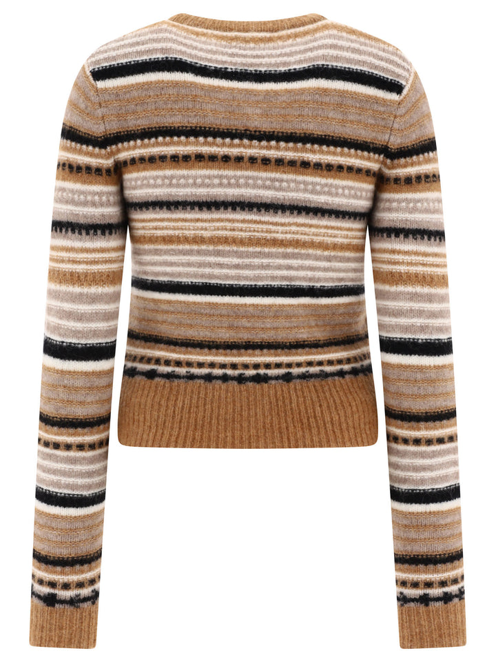 Striped Cardigan Knitwear Brown