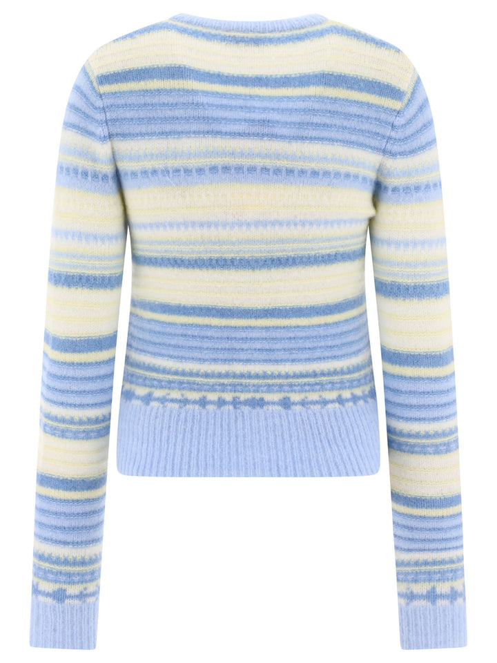 Striped Cardigan Knitwear Light Blue