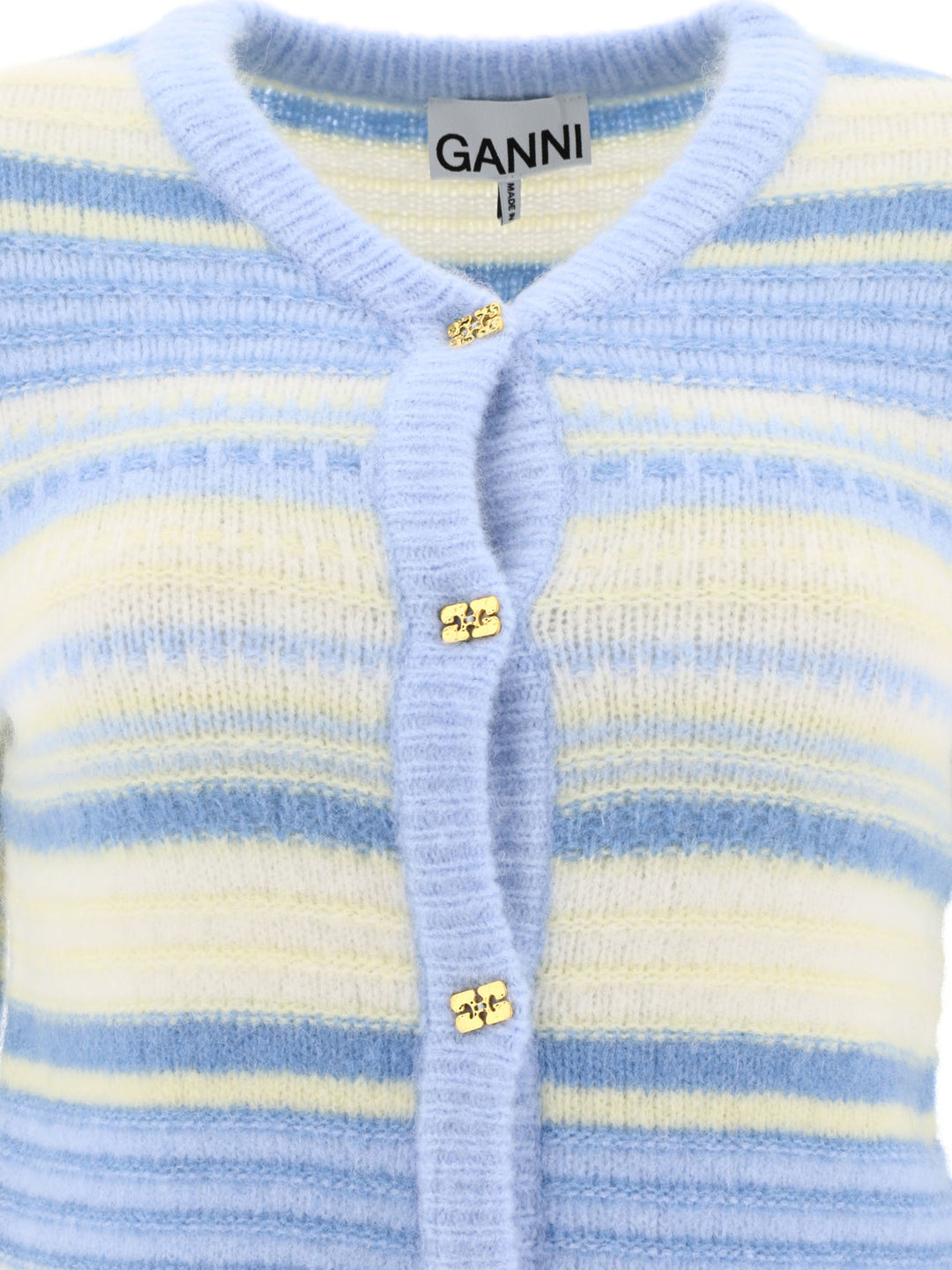 Striped Cardigan Knitwear Light Blue