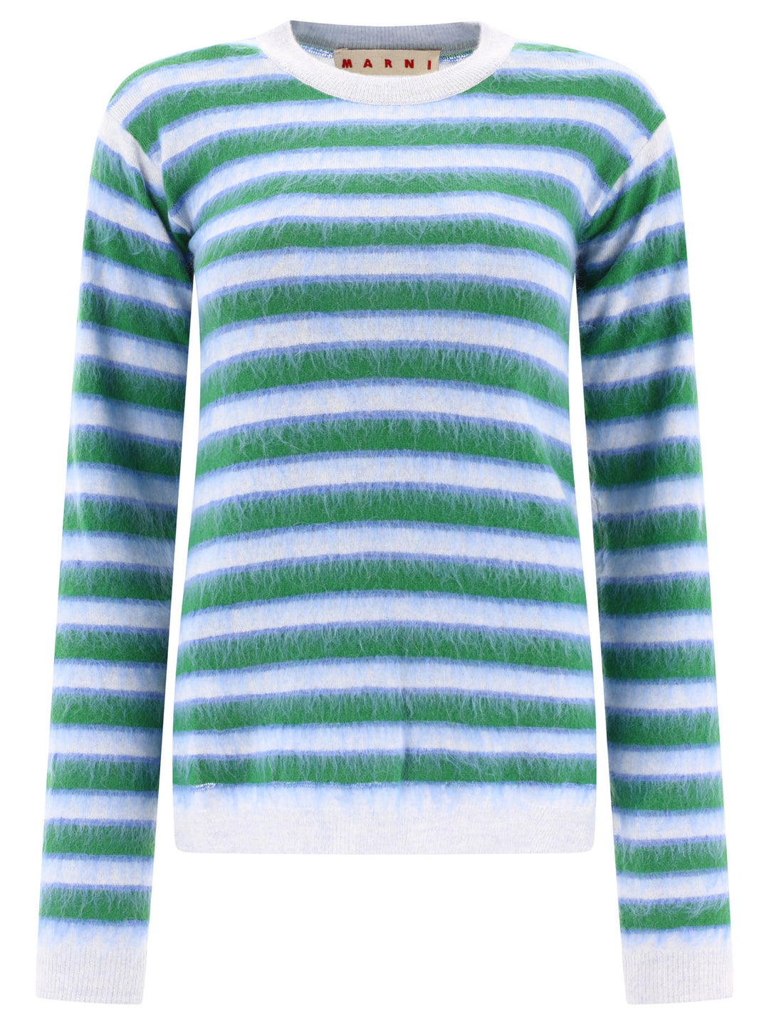 Striped Mohair Sweater Knitwear Light Blue