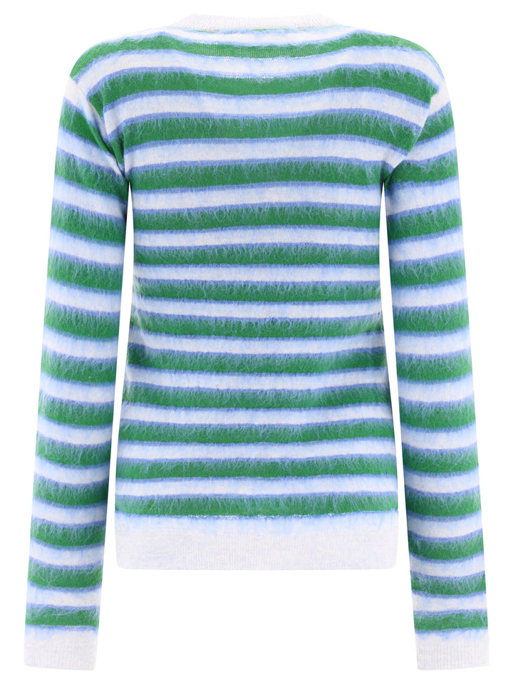 Striped Mohair Sweater Knitwear Light Blue