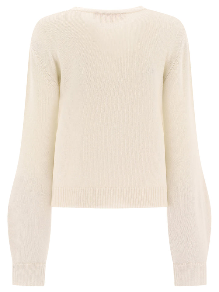 Cashmere Sweater With Patch Knitwear White