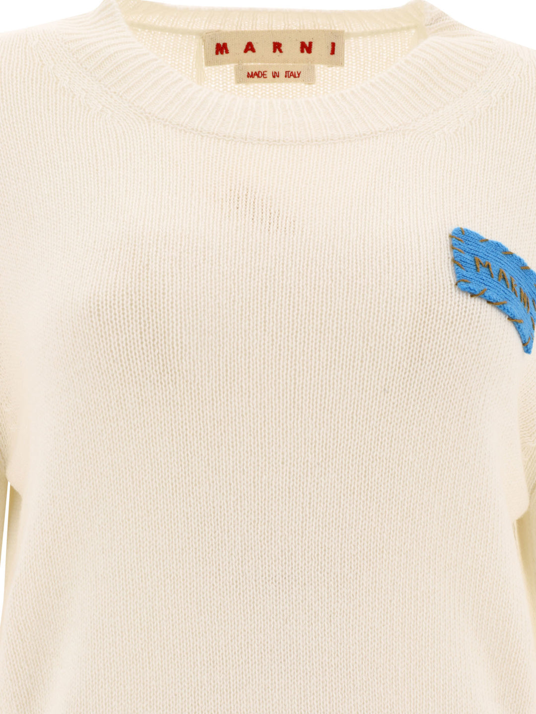 Cashmere Sweater With Patch Knitwear White