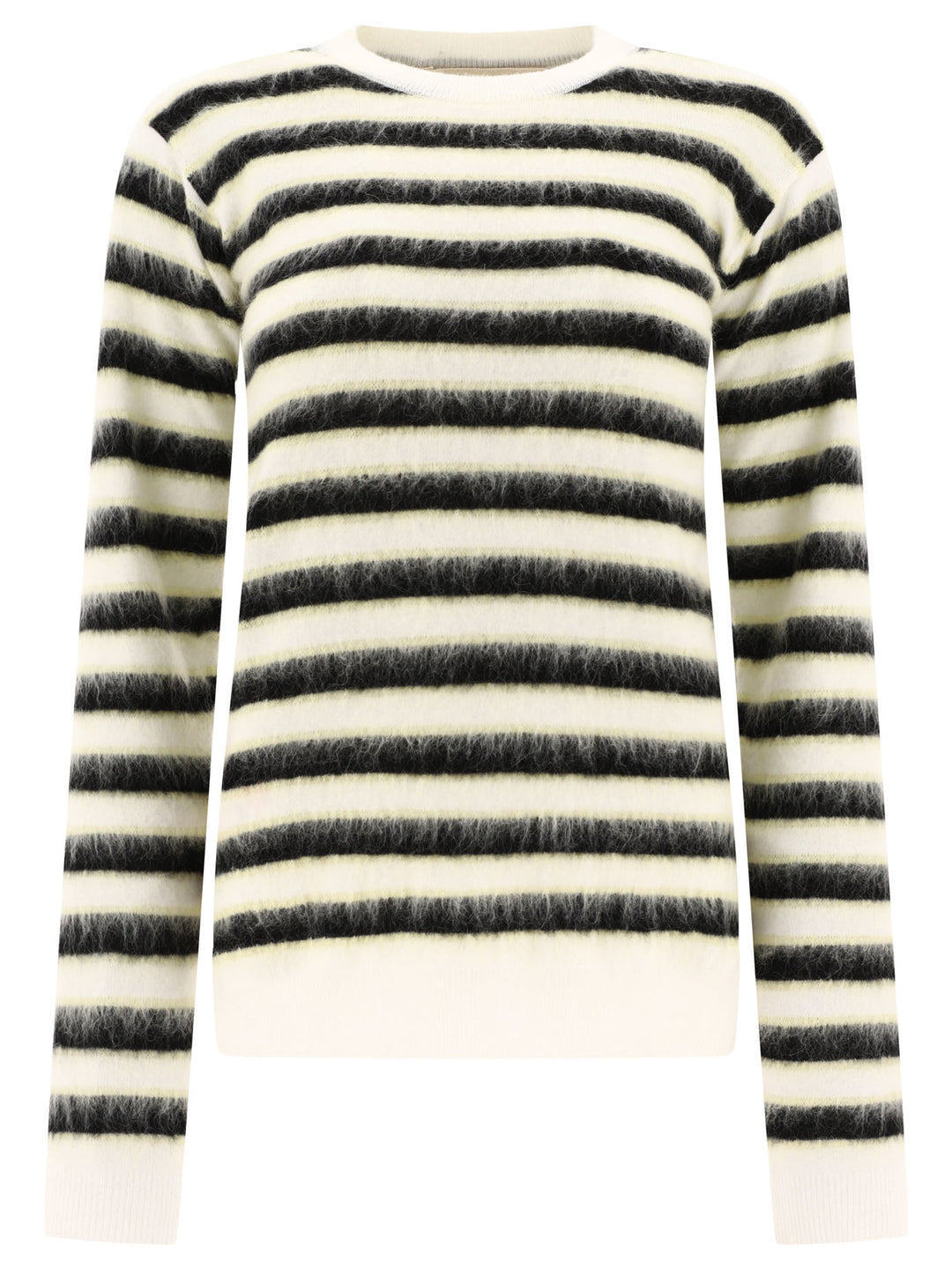 Striped Mohair Sweater Knitwear White