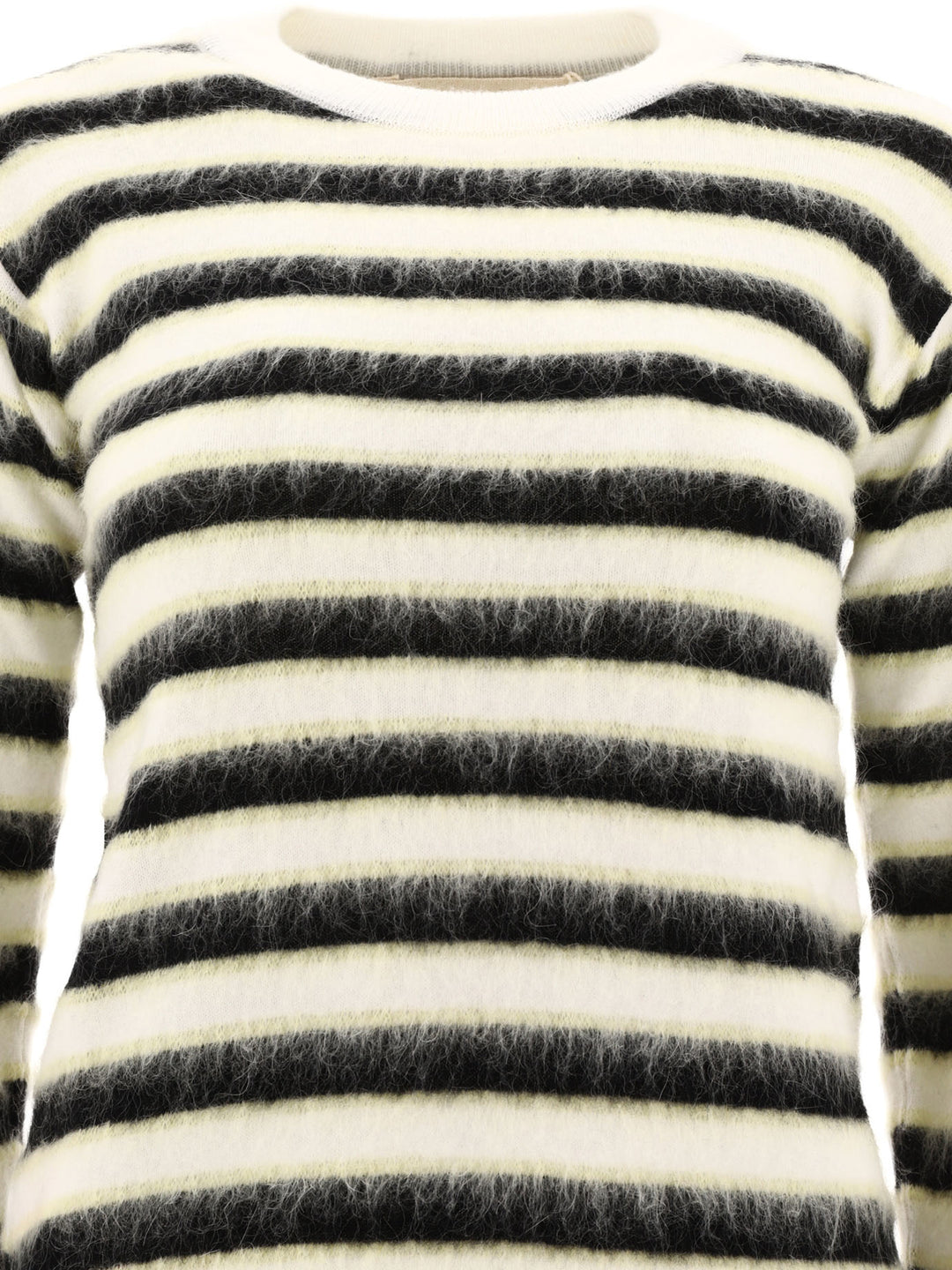 Striped Mohair Sweater Knitwear White