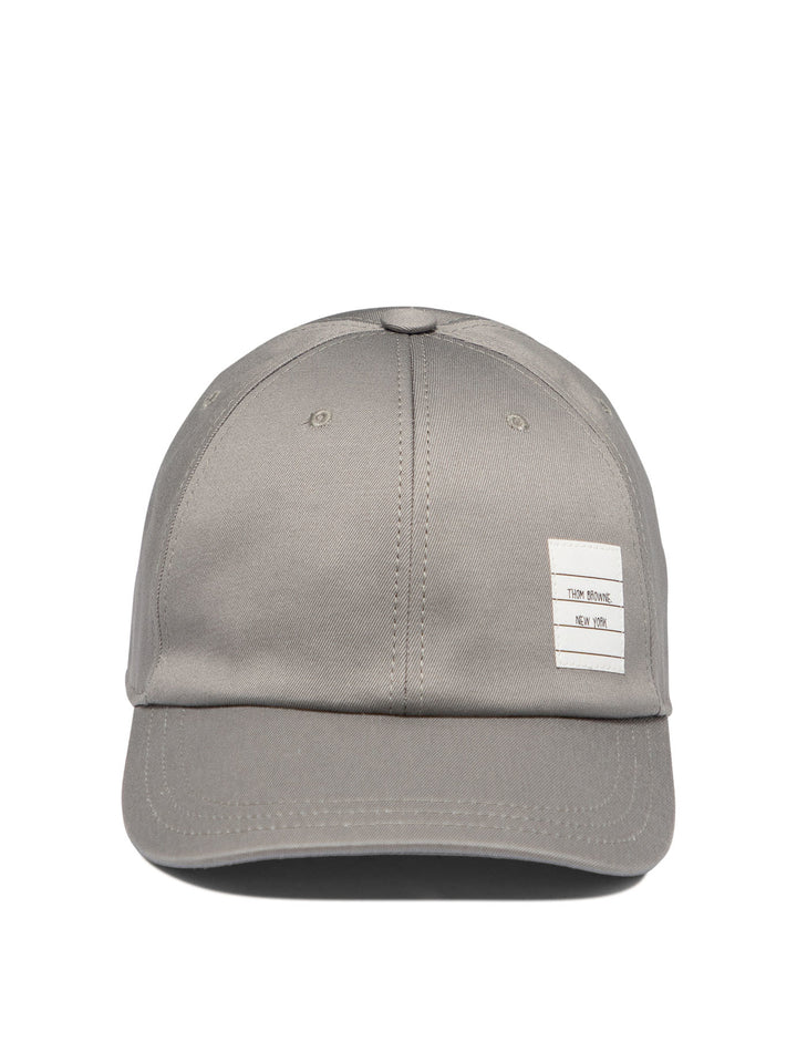 Baseball Cap With Logo Patch Hats Grey