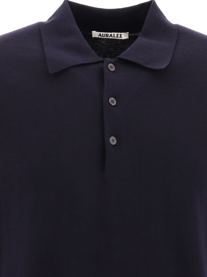 Super High Gauge Polo Shirts Blue