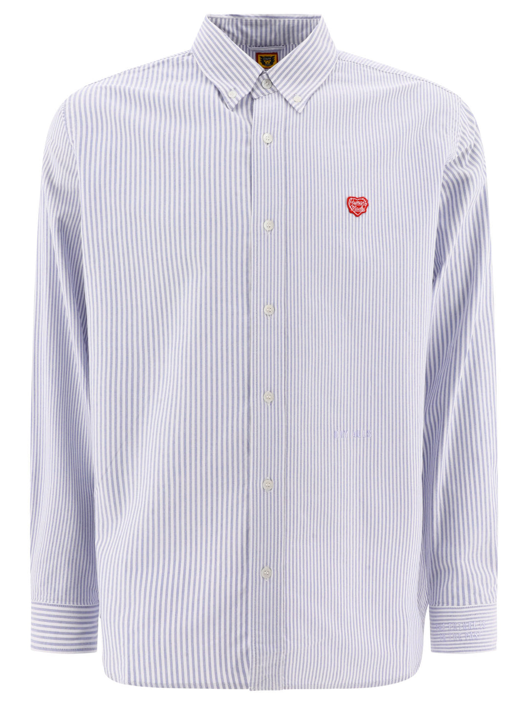 Striped Shirt With Patch Shirts Light Blue