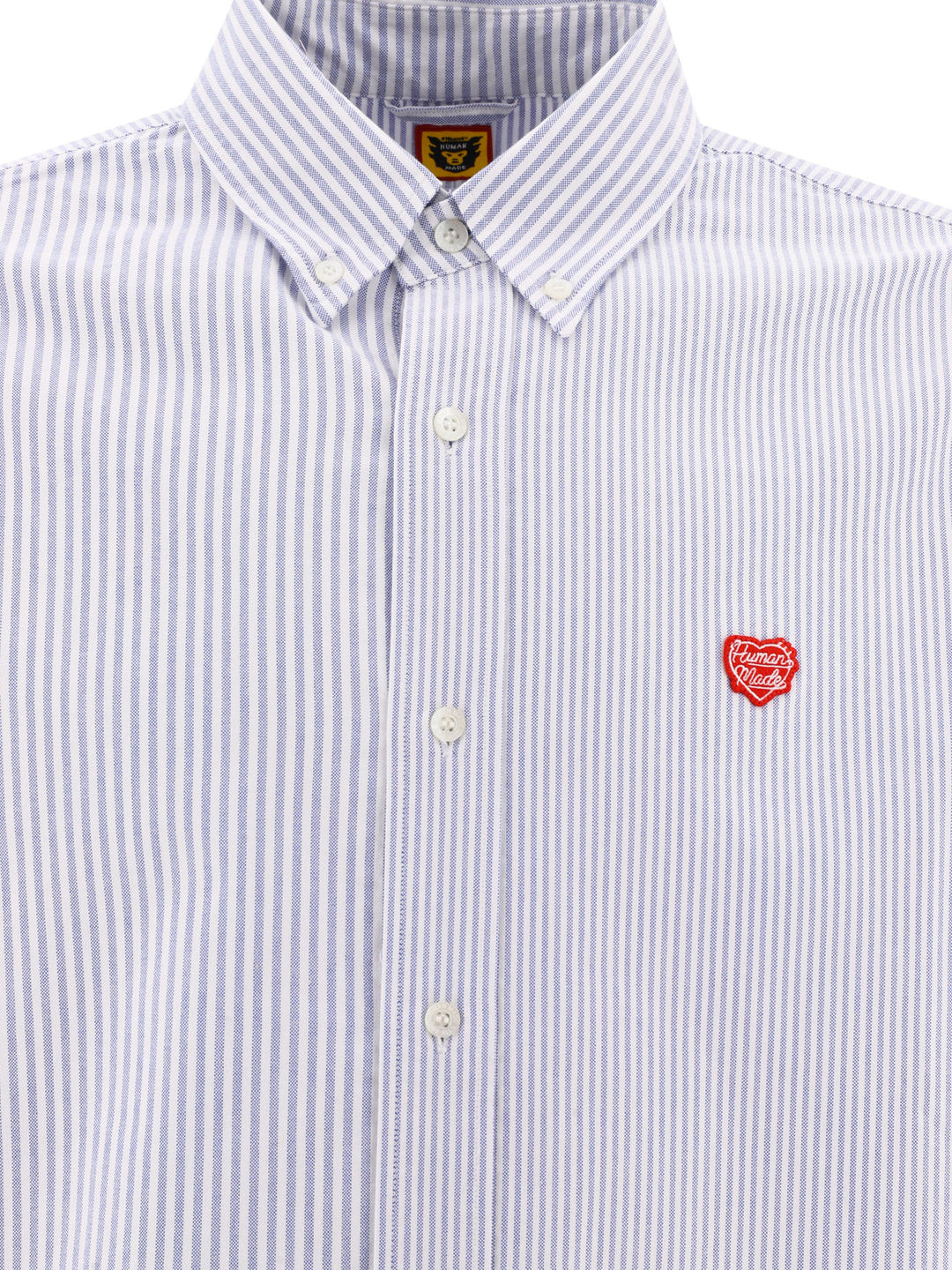 Striped Shirt With Patch Shirts Light Blue