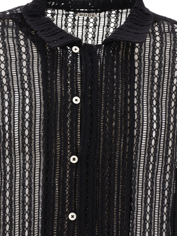 Meandering Lace Shirts Black