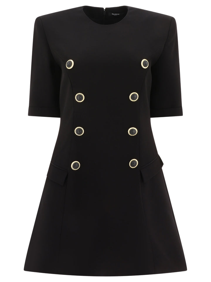 8-Button Crepe Dress Dresses Black