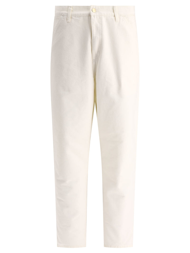 Single Knee Trousers White