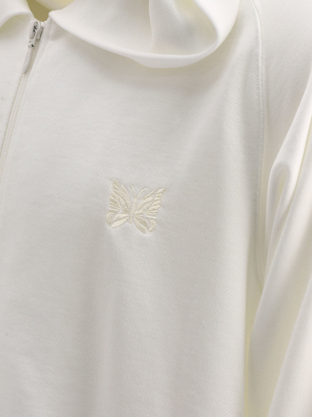 Embroidered Zippered Sweatshirt Sweatshirts White