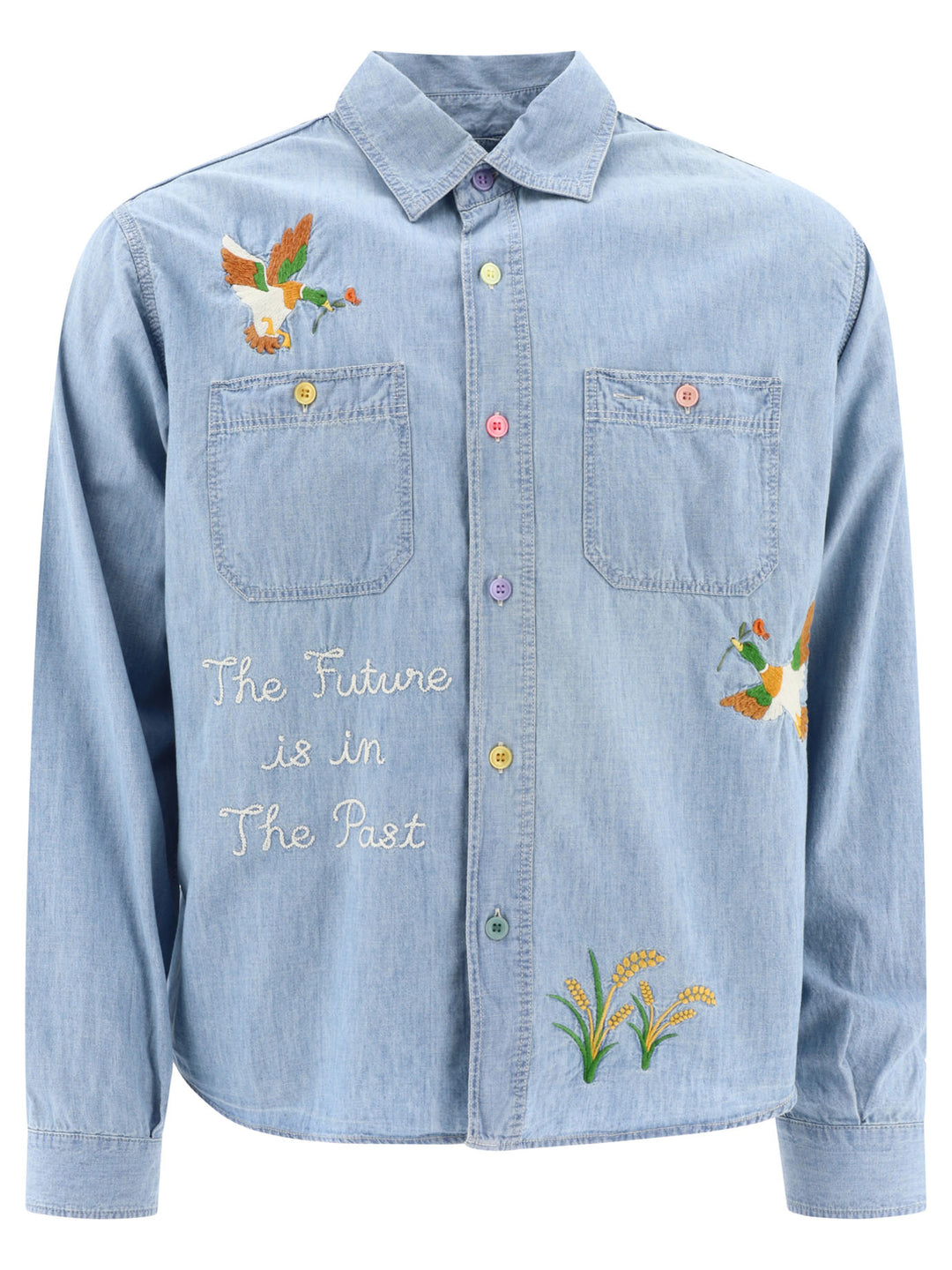 Chambray Shirt Shirts Light Blue