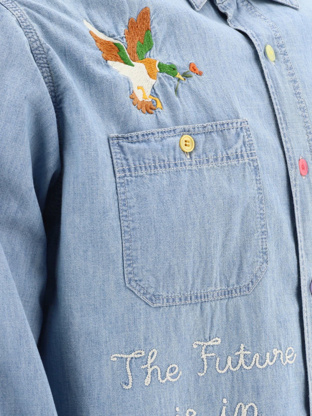 Chambray Shirt Shirts Light Blue