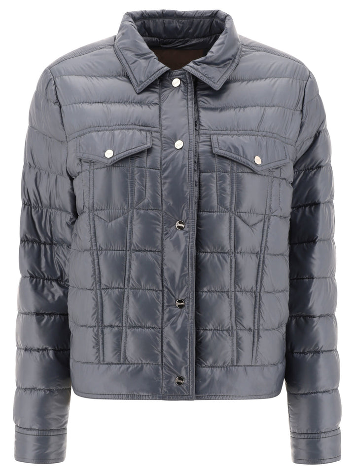 Quilted Jacket With Chest Pockets Jackets Blue