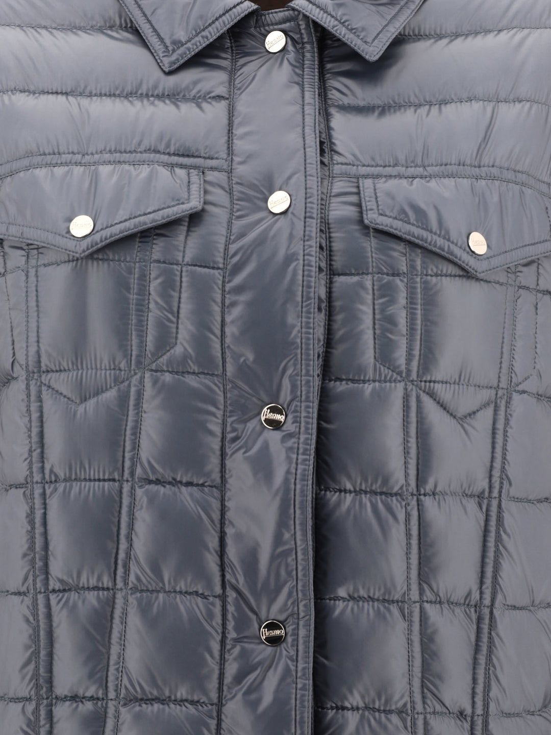 Quilted Jacket With Chest Pockets Jackets Blue