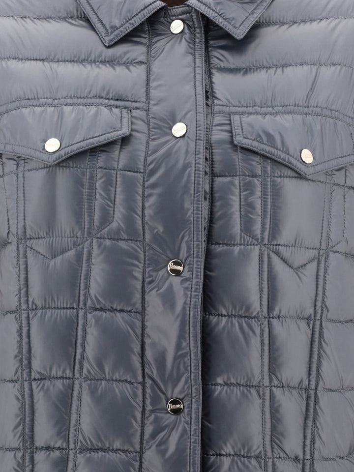 Quilted Jacket With Chest Pockets Jackets Blue