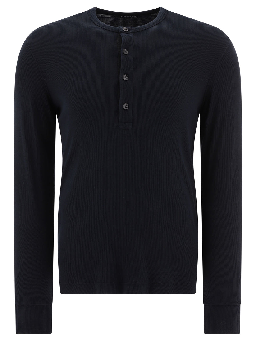 Lyocell Buttoned T-Shirt T-Shirts Black