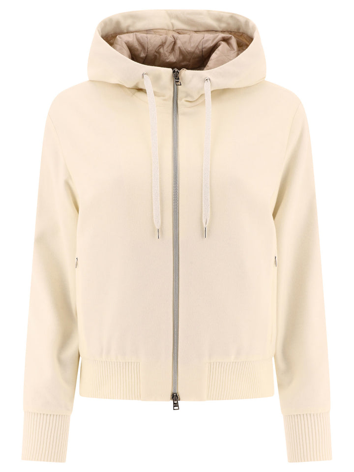 Hoodie-Style Down Jacket Jackets White