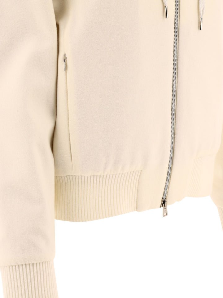 Hoodie-Style Down Jacket Jackets White