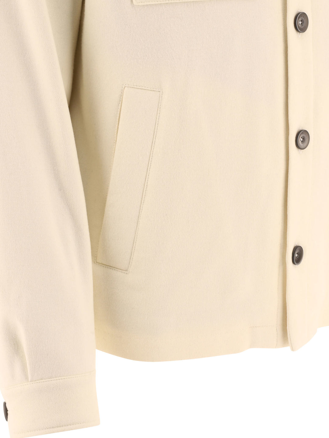 Quilted Shirt-Style Jacket Jackets White