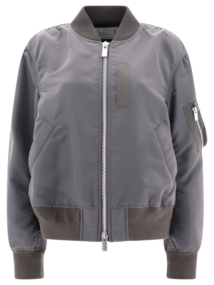 Nylon Twill Bomber Jacket Jackets Grey